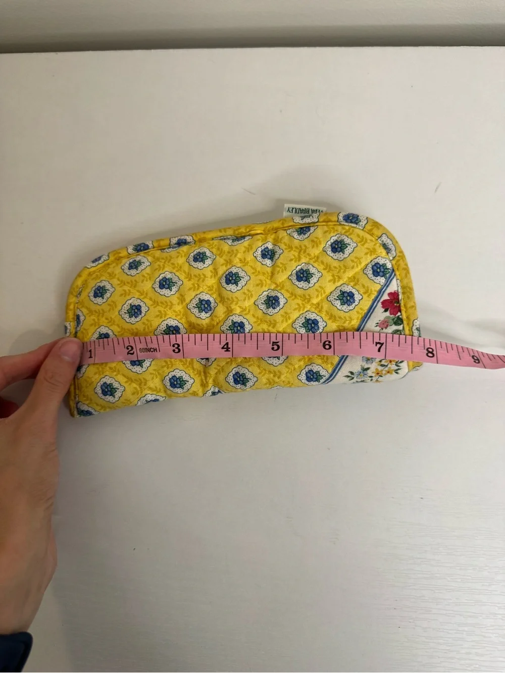 Vera Bradley Elizabeth Yellow Floral Quilted Eyeglasses Case Vintage Made USA